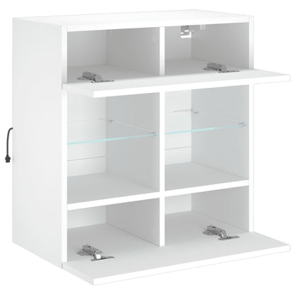 TV Wall Cabinet with LED Lights White 58,5x30x60,5 cm