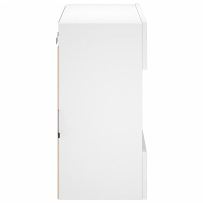 TV Wall Cabinet with LED Lights White 58,5x30x60,5 cm