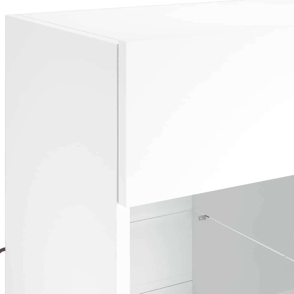 TV Wall Cabinet with LED Lights White 58,5x30x60,5 cm