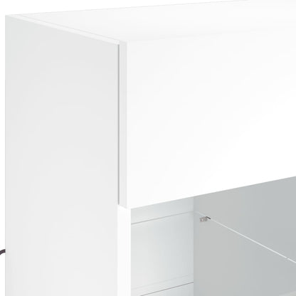 TV Wall Cabinet with LED Lights White 58,5x30x60,5 cm