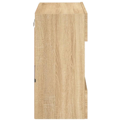 TV Wall Cabinet with LED Lights Sonoma Oak 58,5x30x60,5 cm