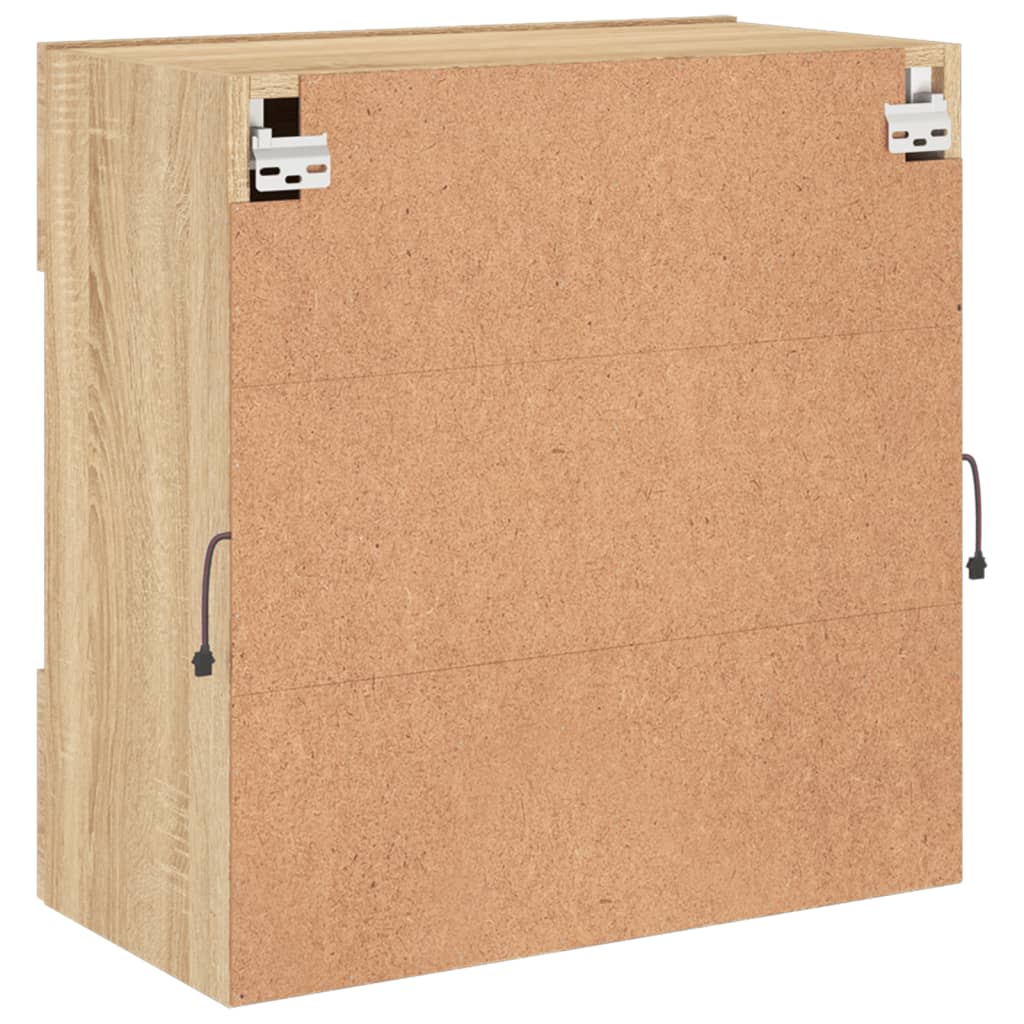 TV Wall Cabinet with LED Lights Sonoma Oak 58,5x30x60,5 cm