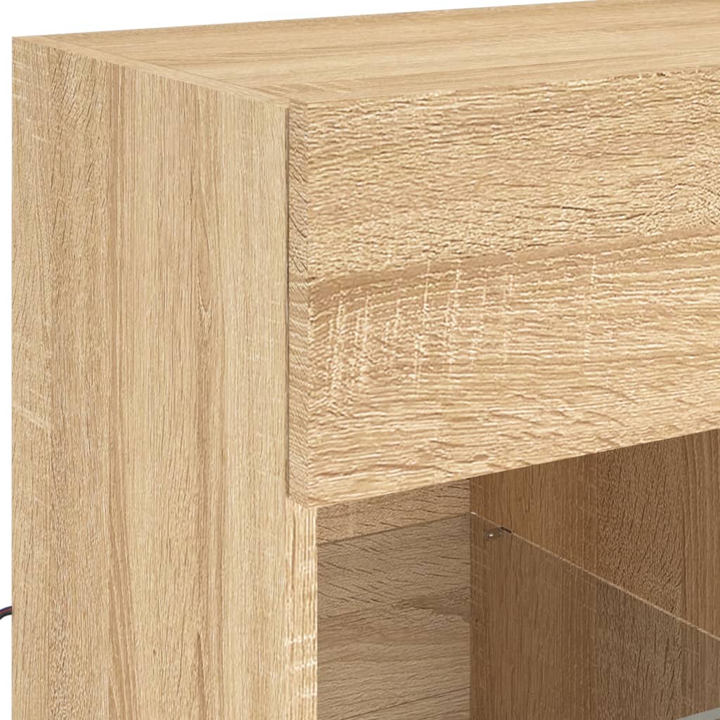 TV Wall Cabinet with LED Lights Sonoma Oak 58,5x30x60,5 cm