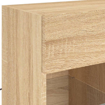 TV Wall Cabinet with LED Lights Sonoma Oak 58,5x30x60,5 cm