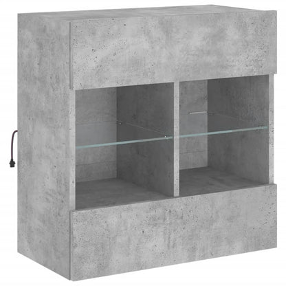 TV Wall Cabinet with LED Lights Concrete Grey 58,5x30x60,5 cm