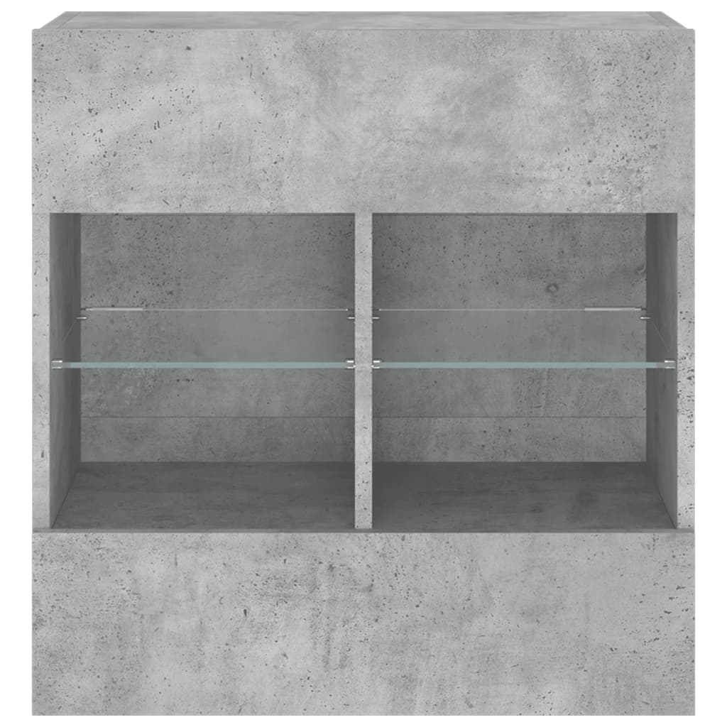 TV Wall Cabinet with LED Lights Concrete Grey 58,5x30x60,5 cm