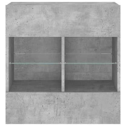 TV Wall Cabinet with LED Lights Concrete Grey 58,5x30x60,5 cm