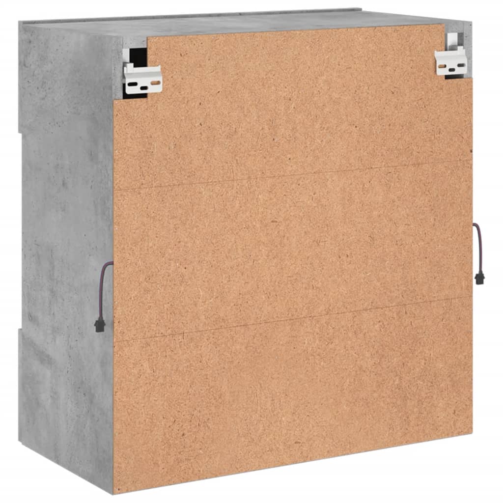TV Wall Cabinet with LED Lights Concrete Grey 58,5x30x60,5 cm