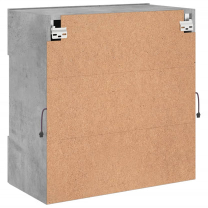 TV Wall Cabinet with LED Lights Concrete Grey 58,5x30x60,5 cm
