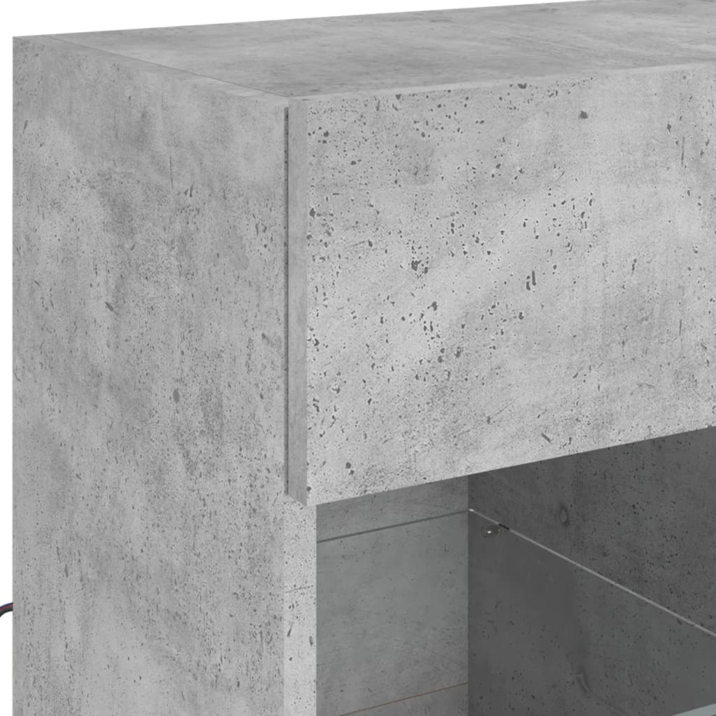 TV Wall Cabinet with LED Lights Concrete Grey 58,5x30x60,5 cm