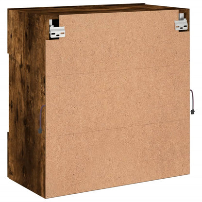TV Wall Cabinet with LED Lights Smoked Oak 58,5x30x60,5 cm