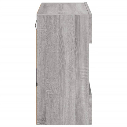 TV Wall Cabinet with LED Lights Grey Sonoma 58,5x30x60,5 cm