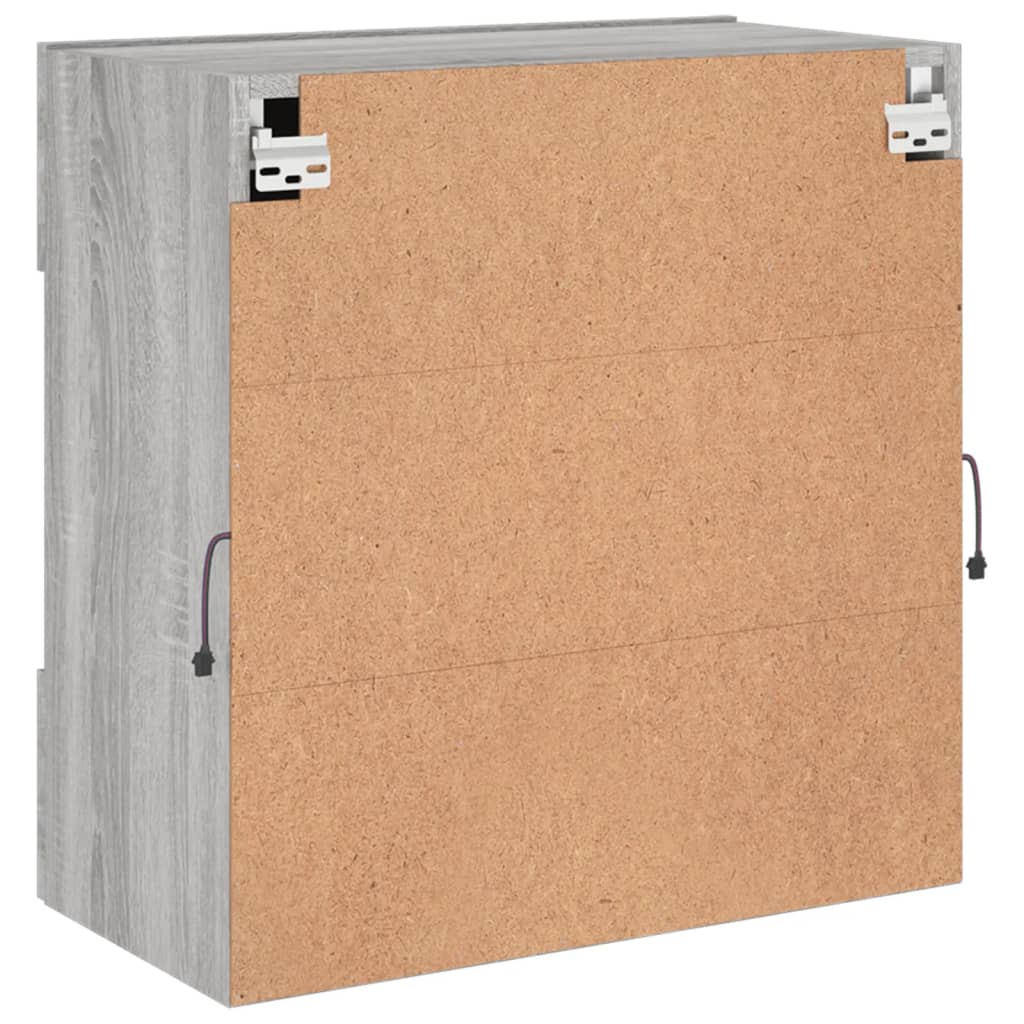 TV Wall Cabinet with LED Lights Grey Sonoma 58,5x30x60,5 cm