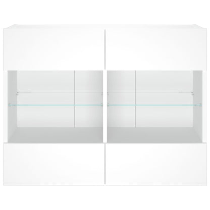 TV Wall Cabinet with LED Lights White 78,5x30x60,5 cm