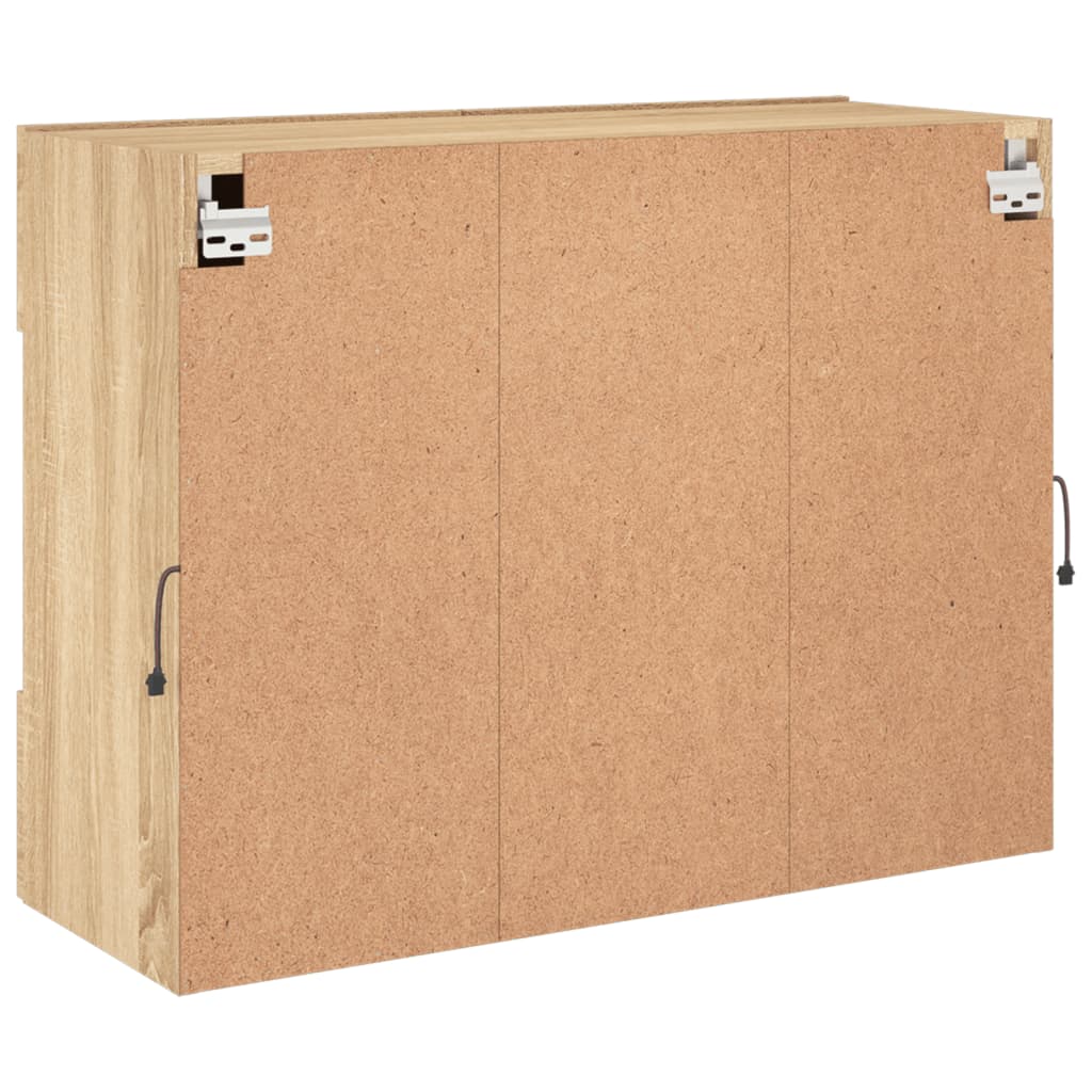 TV Wall Cabinet with LED Lights Sonoma Oak 78,5x30x60,5 cm