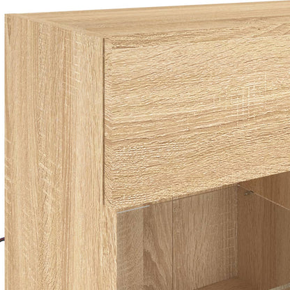 TV Wall Cabinet with LED Lights Sonoma Oak 78,5x30x60,5 cm
