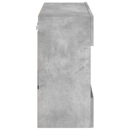 TV Wall Cabinet with LED Lights Concrete Grey 78,5x30x60,5 cm
