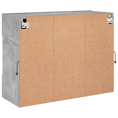 TV Wall Cabinet with LED Lights Concrete Grey 78,5x30x60,5 cm