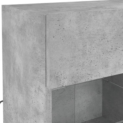 TV Wall Cabinet with LED Lights Concrete Grey 78,5x30x60,5 cm