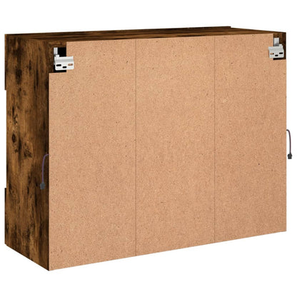 TV Wall Cabinet with LED Lights Smoked Oak 78,5x30x60,5 cm