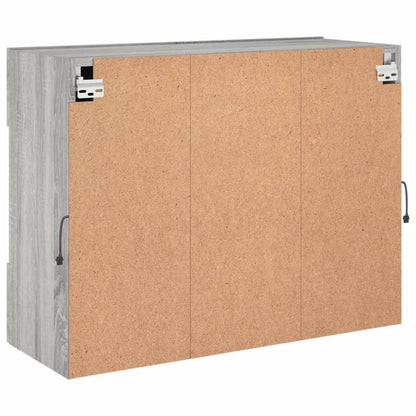 TV Wall Cabinet with LED Lights Grey Sonoma 78,5x30x60,5 cm