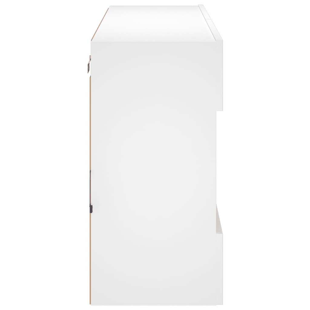 TV Wall Cabinet with LED Lights White 98,5x30x60,5 cm
