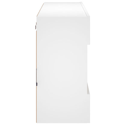 TV Wall Cabinet with LED Lights White 98,5x30x60,5 cm