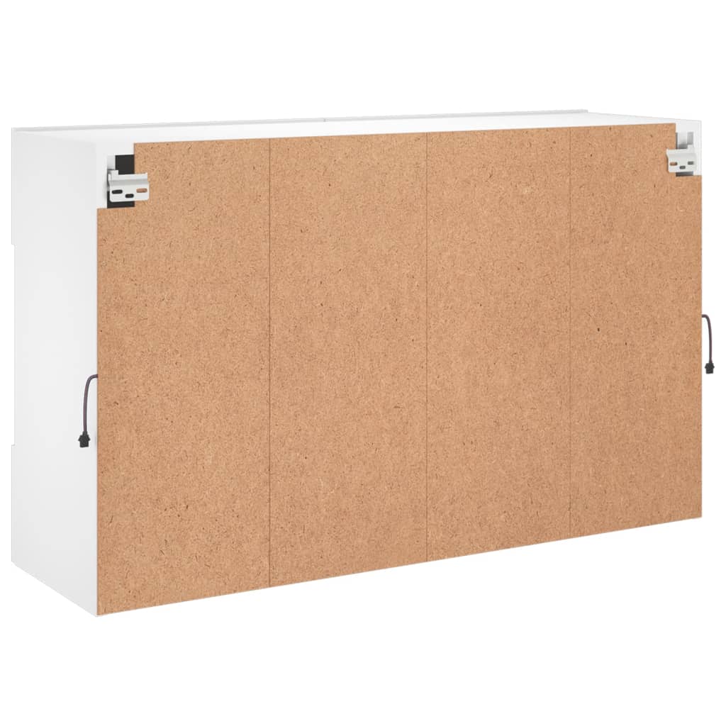 TV Wall Cabinet with LED Lights White 98,5x30x60,5 cm