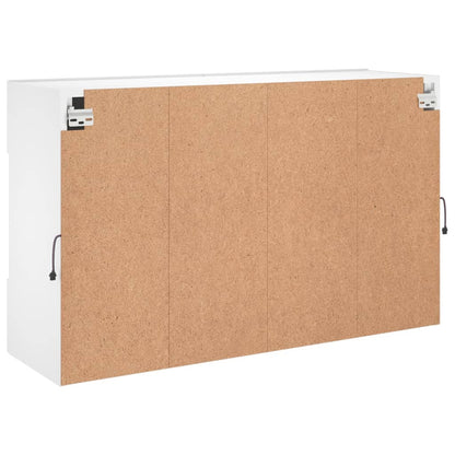 TV Wall Cabinet with LED Lights White 98,5x30x60,5 cm