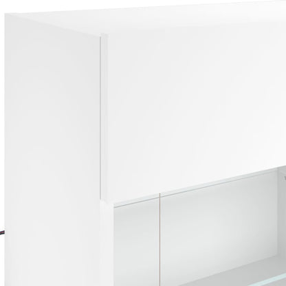 TV Wall Cabinet with LED Lights White 98,5x30x60,5 cm