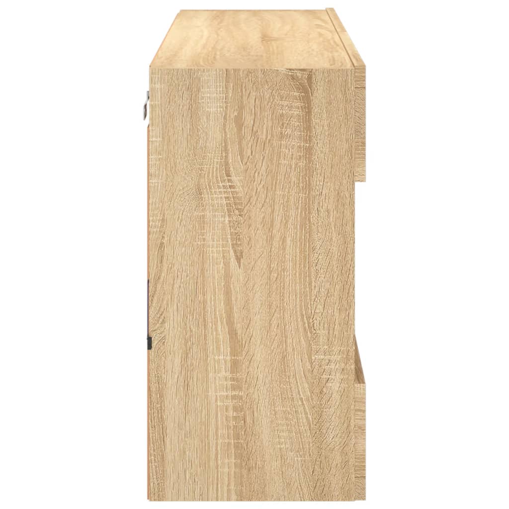 TV Wall Cabinet with LED Lights Sonoma Oak 98,5x30x60,5 cm