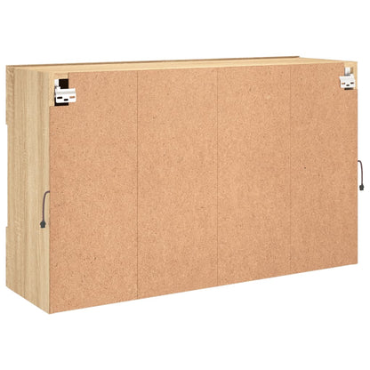 TV Wall Cabinet with LED Lights Sonoma Oak 98,5x30x60,5 cm