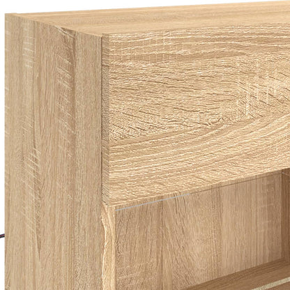 TV Wall Cabinet with LED Lights Sonoma Oak 98,5x30x60,5 cm