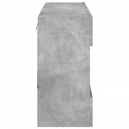 TV Wall Cabinet with LED Lights Concrete Grey 98,5x30x60,5 cm
