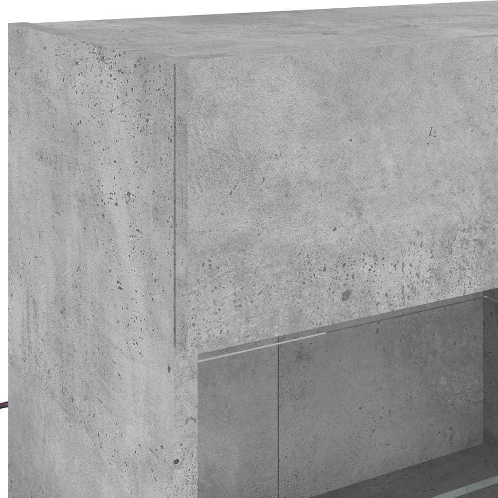 TV Wall Cabinet with LED Lights Concrete Grey 98,5x30x60,5 cm