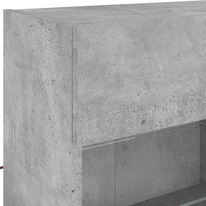 TV Wall Cabinet with LED Lights Concrete Grey 98,5x30x60,5 cm