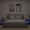 Bedside Cabinets with LED Lights Wall-mounted 2 pcs Smoked Oak