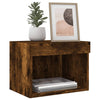 Bedside Cabinets with LED Lights Wall-mounted 2 pcs Smoked Oak