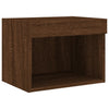 Bedside Cabinets with LED Lights Wall-mounted 2 pcs Brown Oak