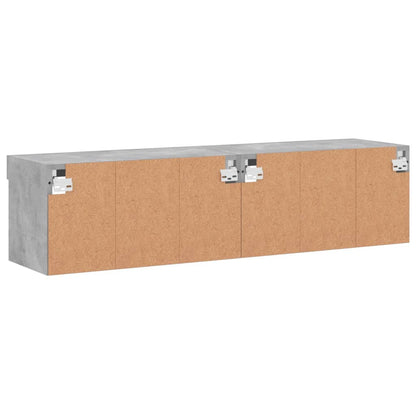 TV Cabinets with LED Lights 2 pcs Concrete Grey 60x30x30 cm