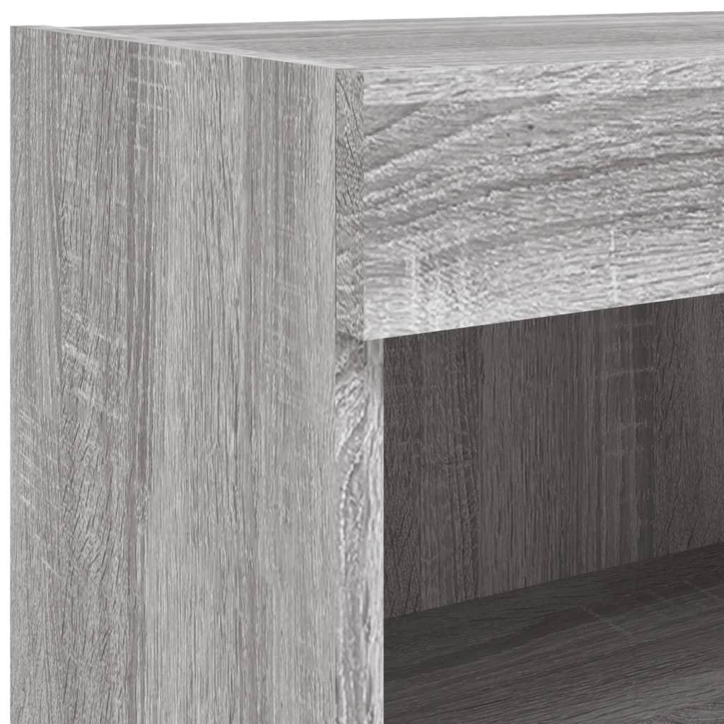 TV Cabinet with LED Lights Grey Sonoma 60x30x30 cm