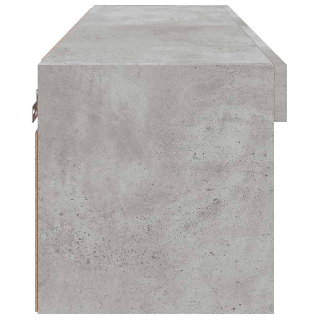 TV Cabinet with LED Lights Concrete Grey 80x30x30 cm