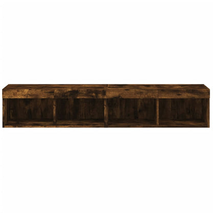 TV Cabinets with LED Lights 2 pcs Smoked Oak 80x30x30 cm