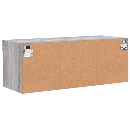TV Cabinet with LED Lights Grey Sonoma 80x30x30 cm