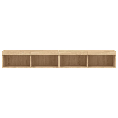 TV Cabinets with LED Lights 2 pcs Sonoma Oak 100x30x30 cm