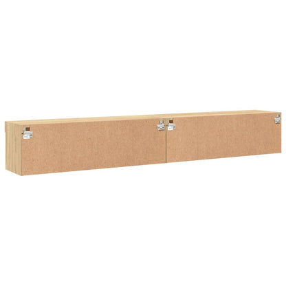 TV Cabinets with LED Lights 2 pcs Sonoma Oak 100x30x30 cm