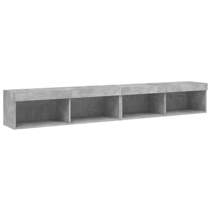 TV Cabinets with LED Lights 2 pcs Concrete Grey 100x30x30 cm