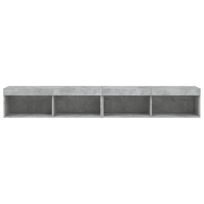 TV Cabinets with LED Lights 2 pcs Concrete Grey 100x30x30 cm