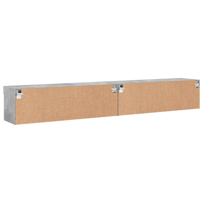 TV Cabinets with LED Lights 2 pcs Concrete Grey 100x30x30 cm
