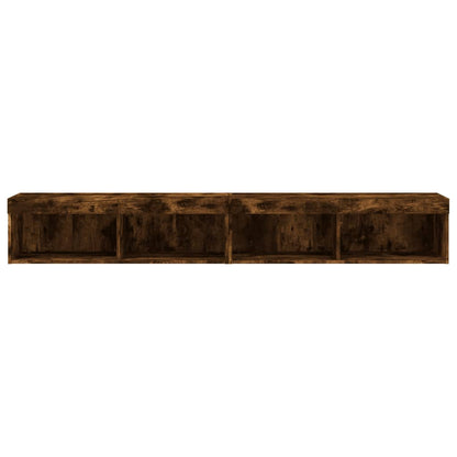 TV Cabinets with LED Lights 2 pcs Smoked Oak 100x30x30 cm